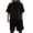 Black, variant on Men's Two Piece Outfit French Terry Short Sleeve Shorts Set Loose Fit Casual Summer Outfit Lightweight Breathable Loungewear,Black XL