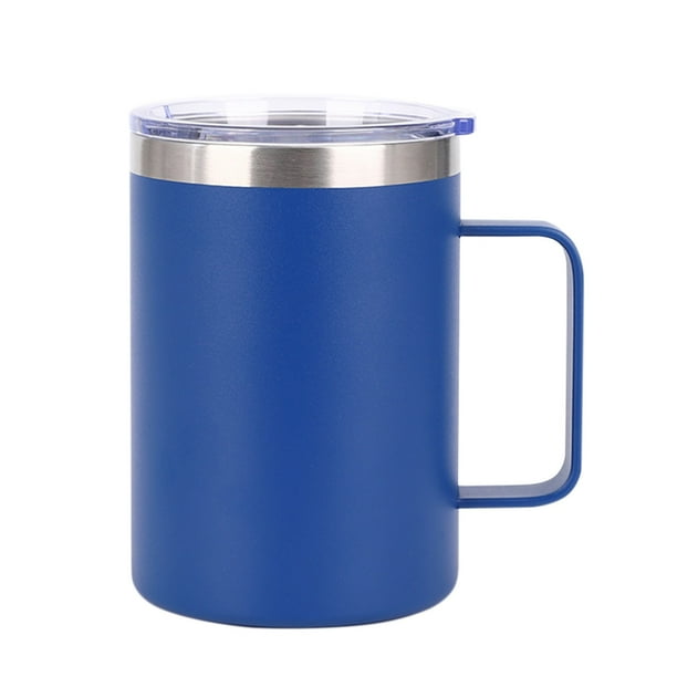 Taza de Café con Tapa Taza de Café de Acero Inoxidable 304 con Aislamiento de Tapa, Asa Portátil Y Cómoda Al Aire Libre, Tazas de Acero Inoxidable Opcionales Calientes Y Frías