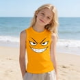 thumbnail image 6 of Bainana Summer Vest Tops For Girls Boys Child Cartoon Print Sleeveless Crew Neck Tshirt Comfortable Causal Teen Kids Youth School Sport Playwear Orange Size 6-7 Years, 6 of 6
