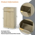 thumbnail image 3 of 10-Gallon Woodgrain Tilt-Out Trash Can Cabinet, Wooden Garbage Recycling Cabinet with Wave-Textured Hideaway Drawer & Pull-Out Bin - Multipurpose Kitchen/Bath Organizer in Walnut Finish, 3 of 10