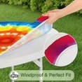 thumbnail image 5 of Tie Dye Heart Accent Mandala Pattern Round Fitted Tablecloth with Elastic Edge,Dining Table Cover Waterproof,Outdoor Round Tablecloth for Camping,Dining,Indoor and Outdoor, 5 of 7