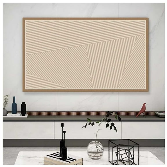 TV Dust Cover, Simple Geometric Print Washable Dust Cover, Elastic, Protection from Dust and Sun, Hanging/Desktop