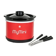 MyMini 20 oz Chocolate Fondue Dipping Pot, 40-Watts, Nonstick Ceramic, Red