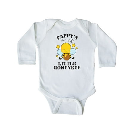 

Inktastic Cute Bee Pappy s Little Honeybee with Stars Gift Baby Boy or Baby Girl Long Sleeve Bodysuit
