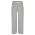 thumbnail image 6 of UVEASISHA Women's Plaid Wide Leg Pants Summer Casual Palazzo Pants Elastic Waist Comfy Baggy Trousers with Pockets Gray L, 6 of 8