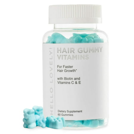 Hello Lovely! Hair Gummy Vitamins For Faster, Stronger, Healthier Hair, 60 (Best Vitamins For Seniors)