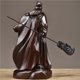 thumbnail image 3 of Ebony solid wood carved Guan Gong figurine, God of War and Wealth Guan Erye, decorative craft for living room, home, office, and entryway., 3 of 4