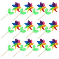 ROSENICE 12Pcs Assorted Color Pinwheels for Garden Decor Windmill Toy for Kids and Adults 9.82X4.72X2.95in
