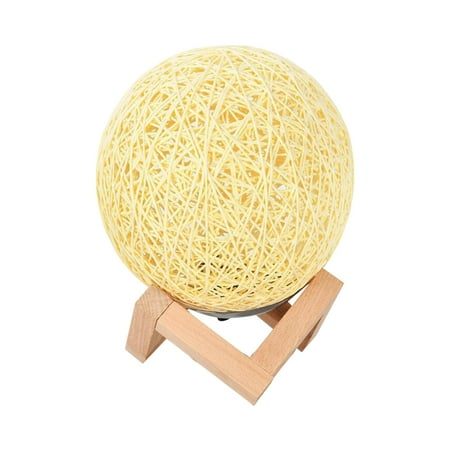 

1Pc LED Rattan Ball Shape Night Light Creative Exquisite Night Lamp Romantic Desktop Decoration for Home Bedroom Living Room