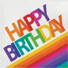 Rainbow 2 Ply Lunch Napkins Happy Birthday,Pack of 16,12 packs