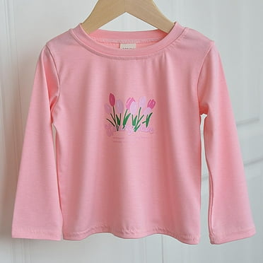 Bnwani Toddler Shirts Long Sleeve Cotton Crew Neck Loose Casual Printed Tops 24 Months