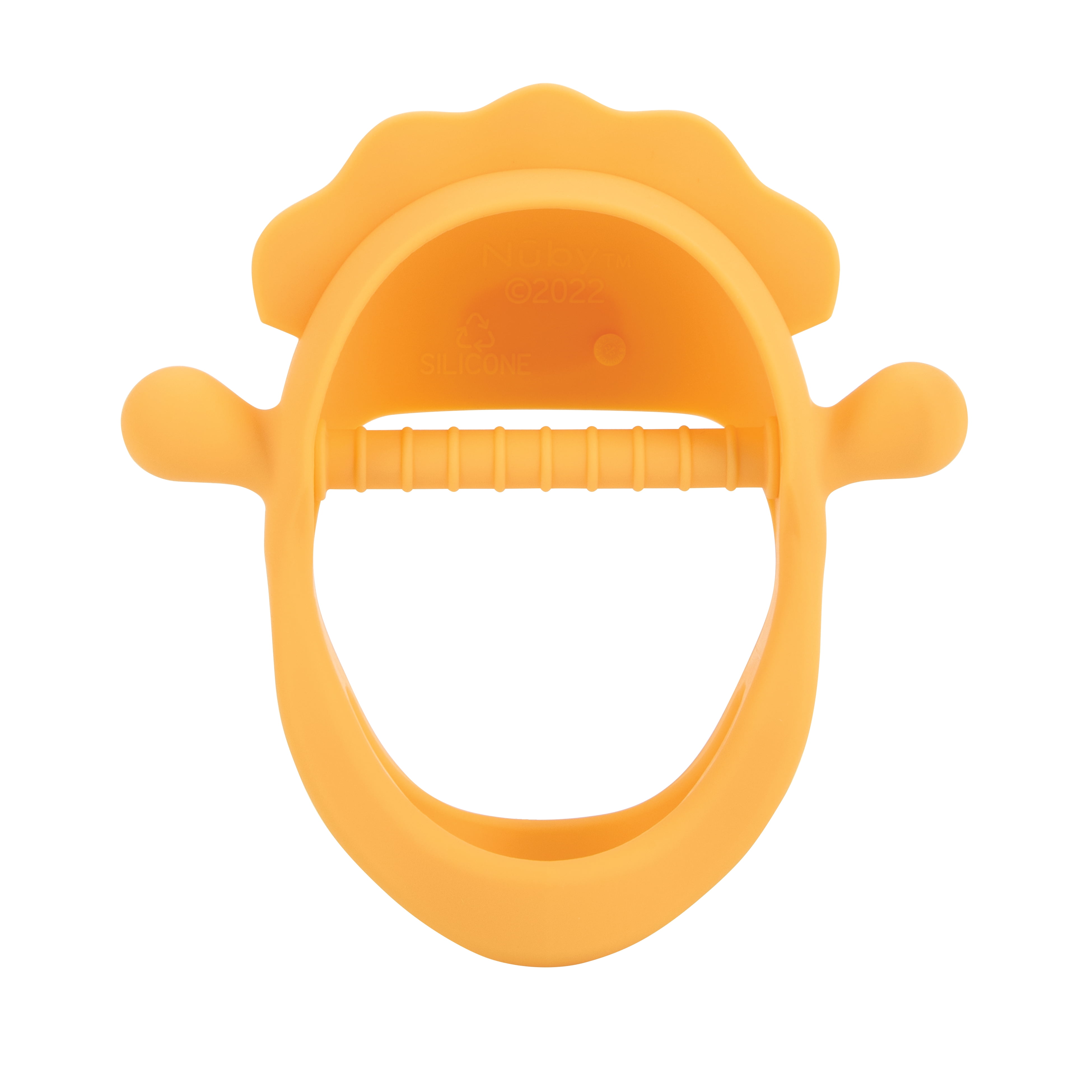Nuby Mini Wrist Grip Silicone Teething Mitten for Babies, Lion