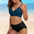 thumbnail image 4 of CONZONE Womens Period Tankini Sets 2 Peice Swimsuits for Women Menstrual Leakproof Swim Bottoms Solid Color Lightweight Summer Beach Bathing Suits, 4 of 7