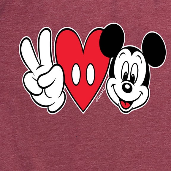 Mickey & Friends - Peace Love Mickey - Women's Short Sleeve Graphic T-Shirt