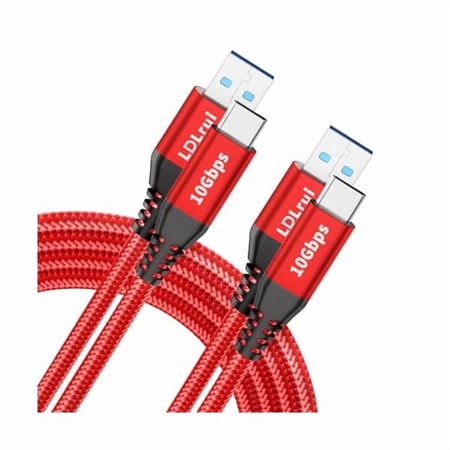 can USB 3.2 Gen 2 USB C Data Cable 10Gbps [2Pack 3ft], Type C Charger Cord Fast Charging & High Speed Data Transfer for iPhone 16/15Pro, iPad Air 4, Samsung Galaxy S24/S23, Pixel 7, Moto, Car - Red