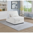 thumbnail image 2 of Modern Sleeper Sofa Chair White Fabric 1pc Convertible Sofa w Pillow Plush Armless Couch Living Room, 2 of 10