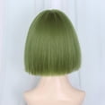 thumbnail image 4 of Unique Bargains Human Hair Wigs for Women Lady 12" Light Green Bob Wig with Wig Cap, 4 of 6