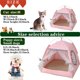 thumbnail image 4 of Tienda de campaña interior de princesa para gatos, casa para mascotas, perro, flores bonitas, cueva, nido, cama, tienda portátil para perros (longitud: 48x48x46cm/18,8x18,8x18 pulgadas, color polen) TUNC Sencillez, 4 of 4