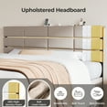 thumbnail image 2 of Adjustable Upholstered Headboard for King/California King, RGB LED, Charging Station, Beige, 2 of 8
