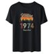 thumbnail image 1 of Liamobondopolis - Camisetas de regalo para el 50.º cumpleaños de mujer, divertidas camisetas vintage de 1974, camisetas casuales retro para fiesta de cumpleaños, 1 of 5