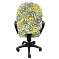 thumbnail image 3 of Leaves Office Chair Slipcover, Continuous Botanical Pattern of Leafy Branches, Protective Stretch Decorative Fabric Cover, Standard Size, Reseda Green White, by Ambesonne, 3 of 5