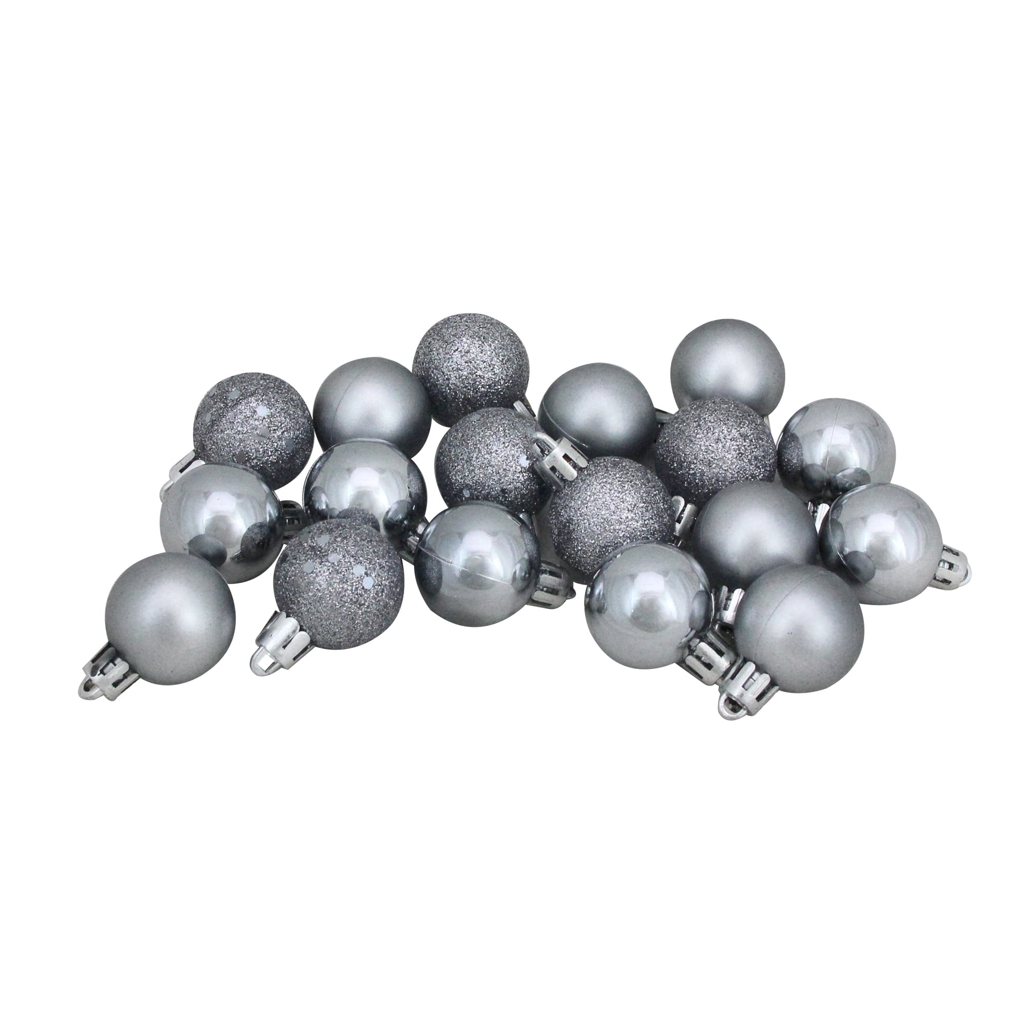 18ct Pewter Gray Shatterproof 4Finish Christmas Ball Ornaments 1.25