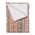 thumbnail image 2 of Southwestern Soft Flannel Fleece Throw Blanket, Traditional Vertical Borders Inspired by Prehistoric Art Ikat Style, Cozy Plush for Indoor and Outdoor Use, 50" x 70", Multicolor, by Ambesonne, 2 of 5