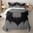 thumbnail image 2 of Homewish Halloween Bat Twin Quilt Set, Gothic Animal Twin Coverlet Set, Gray Black, 2-Piece 1 Bedspread and 1 Pillowcase, 2 of 7