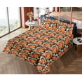 thumbnail image 4 of Ambesonne Floral Fitted & Flat Sheet with Shams 4 Pcs Set, Pattern of Realistic Flowers, Queen, Marigold Ivory and Aqua, 4 of 5