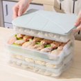 thumbnail image 1 of Plastic Box Single-deck Easy to Carry Hygienic Dumpling Organizer for Food, 1 of 7