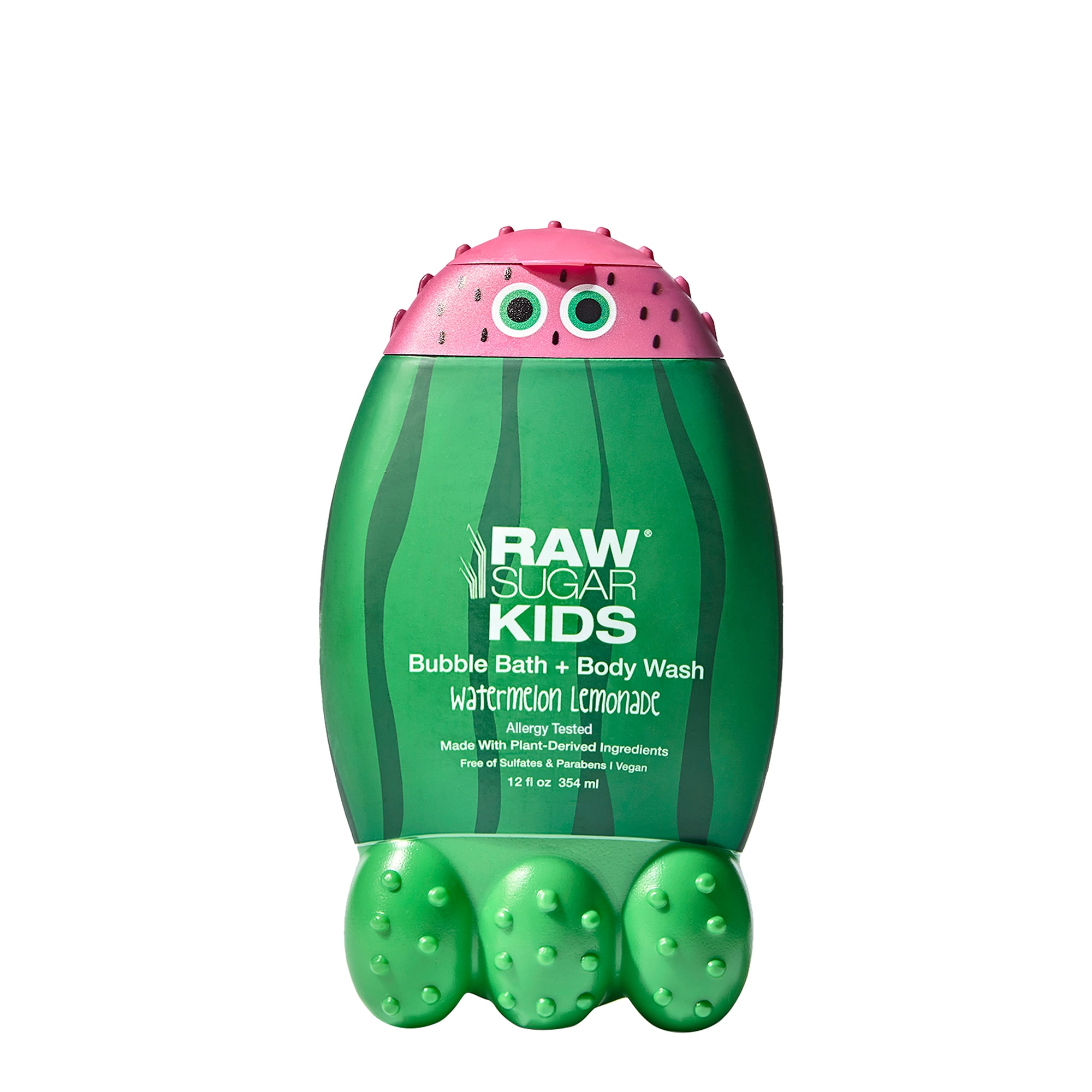 Raw Sugar Kids 2-in-1 Liquid Bubble Bath and Body Wash, Watermelon Lemonade, 12 fl oz