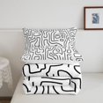 thumbnail image 5 of Homewish Minimalist Lines Full Size Comforter Sets,Modern Abstract Art Bedding Comforter Set,Black White,Reversible,3 Pieces,1 Comforter and 2 Pillowcases, 5 of 7