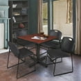 thumbnail image 3 of Regency 36 in. Square X-Base Breakroom Table- Cherry, 4 Zeng Stack Chairs- Black, 3 of 10