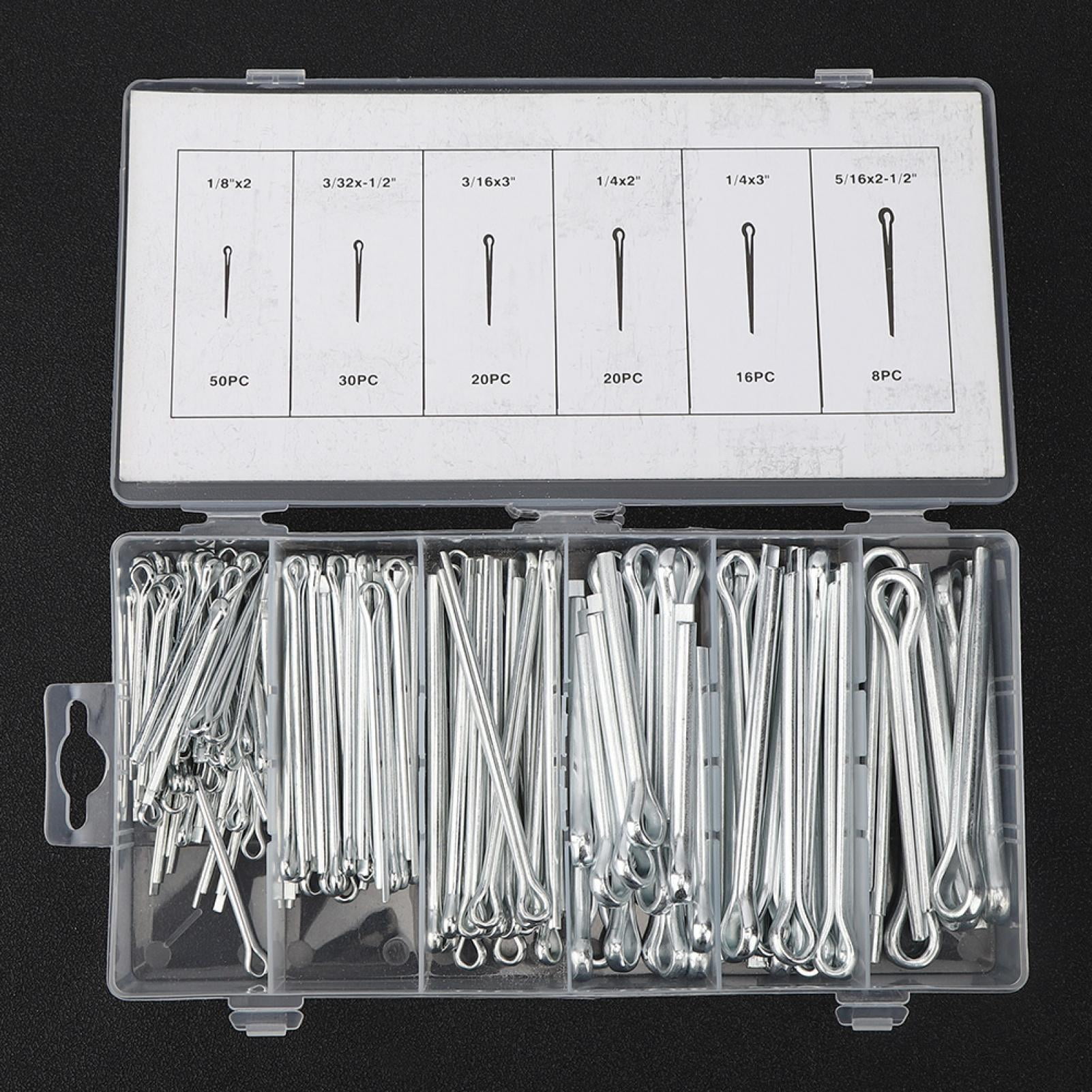 144Pcs Iron Material Strong Corrosion Resistance Convenient To Use Cotter Pin Assortment for Industrial Mechanical Mechanical Fastener Cotter Pin Set 