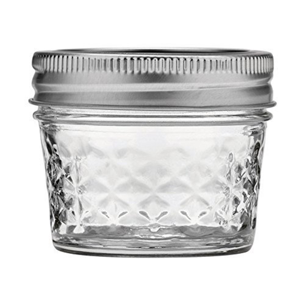 Ball 4Ounce Quilted Crystal Jelly Jars with Lids and Bands, Set of 12