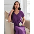 thumbnail image 2 of Ekouaer 3 Pack Long Nightgowns for Women Plus Size House Dress Short Sleeve Night Gown V Neck Casual Nightshirt, 2 of 6