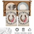 thumbnail image 5 of Pink Roses Kitchen Towels Set of 3, Spring Horseshoes Floral Leaves Vintage Absorbent Dish Towels for Kitchen, Microfiber Hand Towel, Quick Drying Tea Towel for Cleaning Decorative Dishcloths, 5 of 7