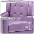 thumbnail image 4 of DREAMSIDEA Velvet Accent Chairs Set of 2 Living Room, Modern Upholstered Arm Chair Tufted for Indoor Bedroom Office Room (Purple), 4 of 6