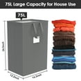thumbnail image 2 of 75L Large Laundry Hamper with Handles, Dirty Clothes Hamper for Bedroom Waterproof, Freestanding Tall Laundry Basket Waterproof, Hamper for Bedroom, Bathroom, Dorm, Toys Storage(grey）, 2 of 7