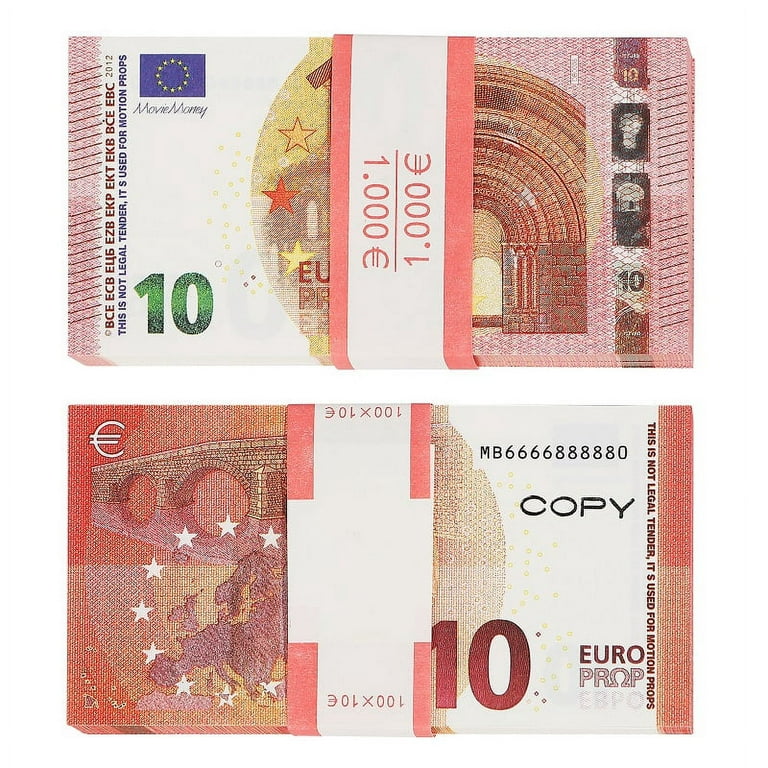 RUVINCE Movie Money Prop Money Euro Bills Full Print 2 Sided Play Multi  Color Movie Props for Adults