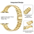 thumbnail image 3 of Correa de reloj WFEAGL, correas metálicas finas de 42 mm para Apple Watch, color dorado, 3 of 7