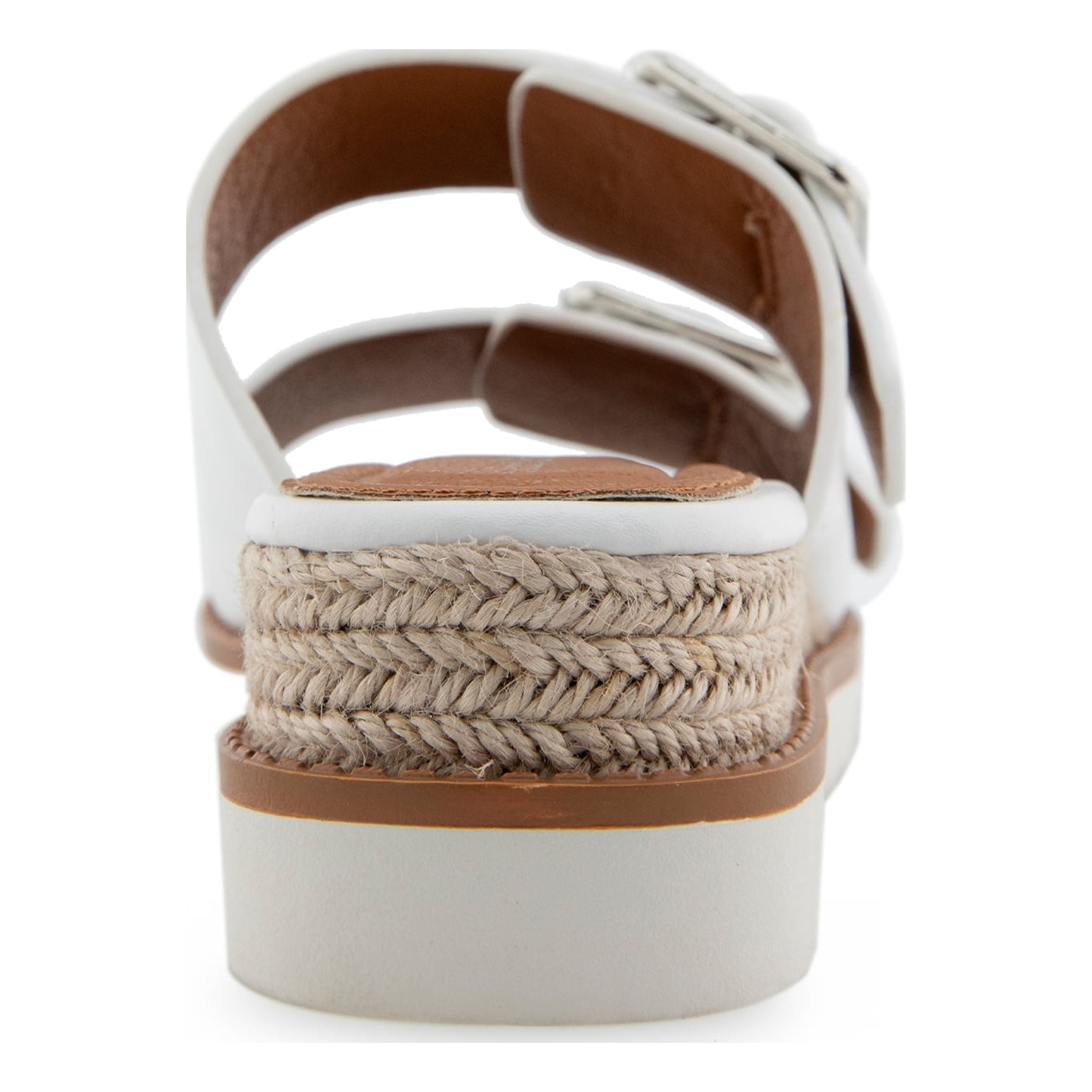 Alexis Bendel Ladies White Vachetta Leather Wedge Sandals Size 8.5