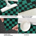 thumbnail image 3 of Teal and Black Checkerboard Pattern Kitchen Rug Mat,Kitchen Runner Rugs Non Skid Washable,Decorative Kitchen Floor Mats for Kitchen,Sink,Laundry,17"X47", 3 of 5