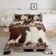 thumbnail image 2 of Feelyou Western Cow Print Bedding Comforter Set, Tribal Cowgirl Cowboy Twin Comforter Sets, Rustic Farmhouse Theme Reversible Bedding Set, Luxury Bedroom Decor, 2pcs, 2 of 8