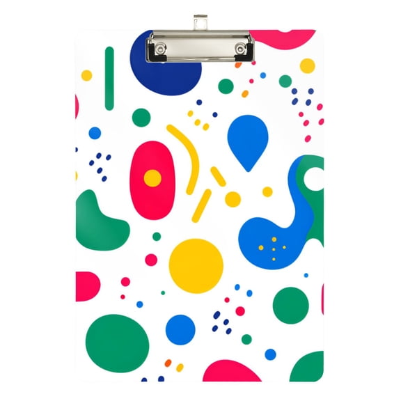 FORMRS Acrylic Clipboard with Low Profile Clip Standard A4 Letter Size, 12.5" x 9", Colorful Round
