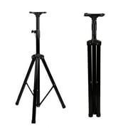 New Upgraded Universal Folding Black Heavy Duty Tripo d Pole-Mount DJ PA Speaker Audio Holder Stand Bracket Lighting Stand With Tray(Black)