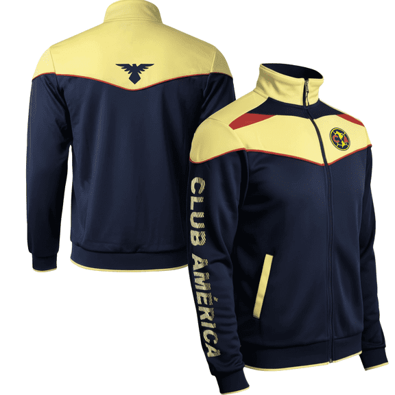 Icon Sports Club America Track Jacket, Yellow/Blue/Red, 100% Poly, YS-XXL