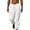 White, variant on WREESH Men's Cotton Linen Pants Solid Color Corset Pockets Pull Rope Fashion Casual Comfort Pants Black