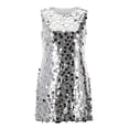 thumbnail image 5 of Unir Women's Sparkly Sequin Dress, Sleeveless Bodycon Mini Dress for Party & Clubwear Events, 1PC, S-XL, 5 of 7