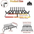 thumbnail image 2 of Flat Bar Fireplace Grate Heavy Duty Solid Steel Fireplace Log Grate with Support Legs Firewood Rack Outdoor for Backyards Courtyards Terraces Fireplaces, 2 of 6